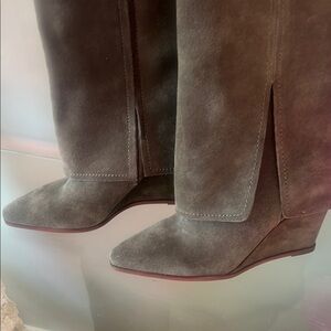 Vince Camuto Taupe Suede Wedge Boots